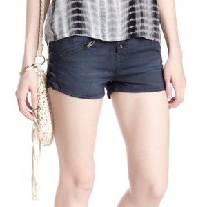 Free People Blue Braided Denim Shorts High Waisted